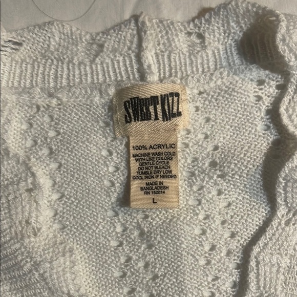 White Lightweight Knit Cardigan Sweater - Picture 3 of 8